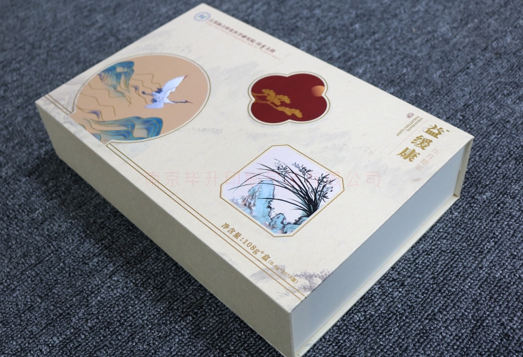 益緩康壓片糖果精裝禮盒定制、書(shū)型盒定制生產(chǎn)